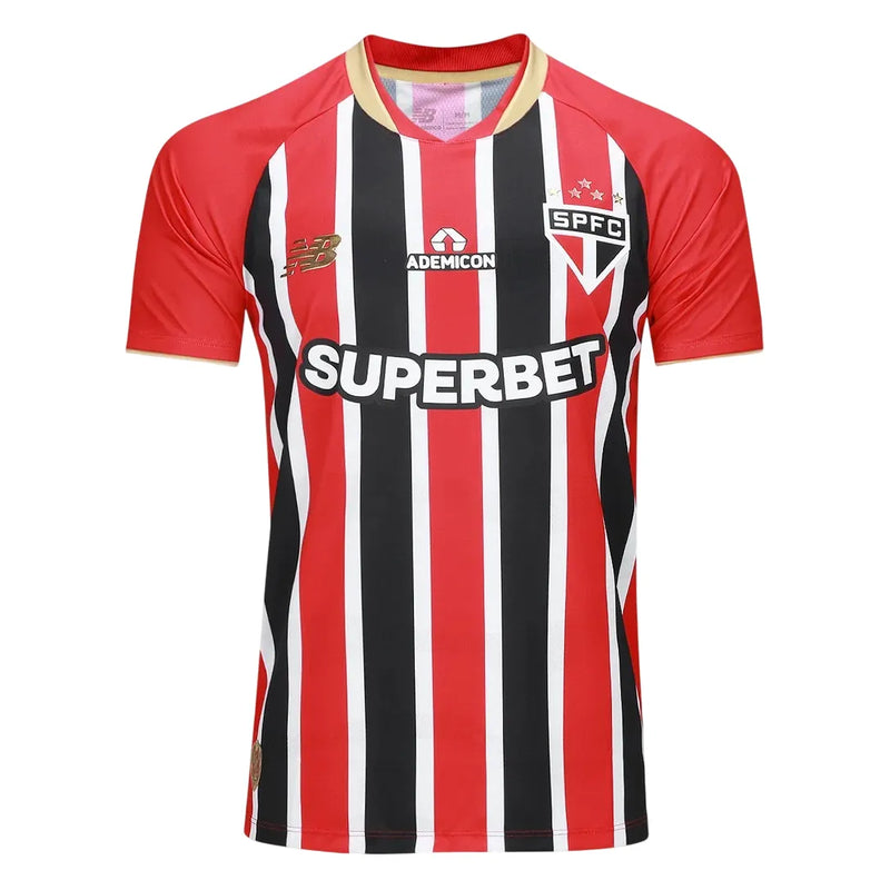 Camisa São Paulo Away 25/26 Jogador - Vermelha e Preta
